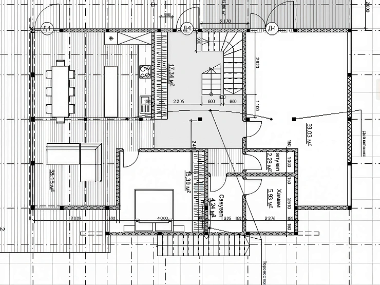 Столбчатый фундамент для столовой