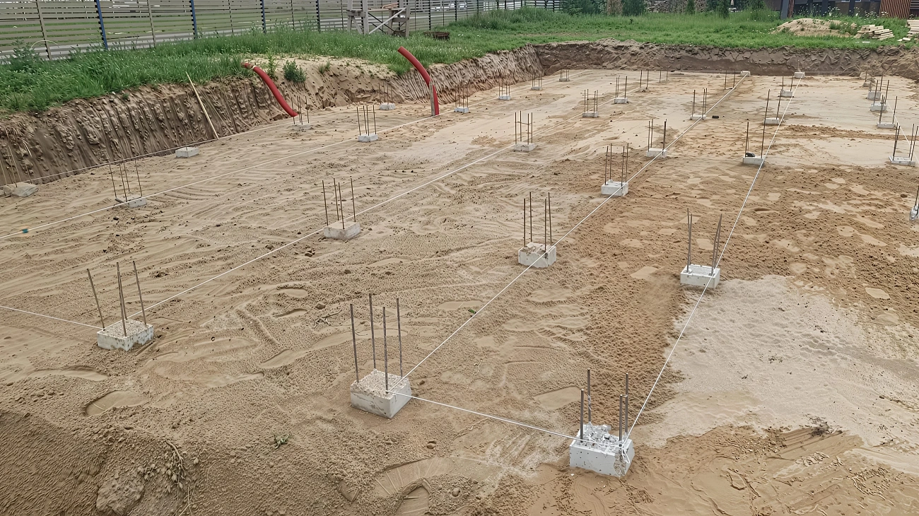 Столбчатый фундамент для столовой